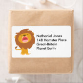 かわいい力強いライオンの漫画ラベル ラベル (インサイチュ)