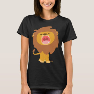 かわいい力強いライオンの漫画女性Tシャツ Tシャツ