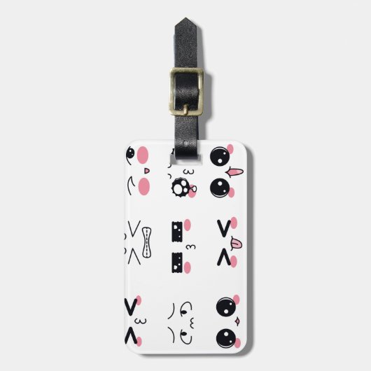 かわいい加面地 ラゲッジタグ (正面縦)