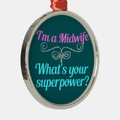 かわいい助産師スーパーヒーロー メタルオーナメント (右)
