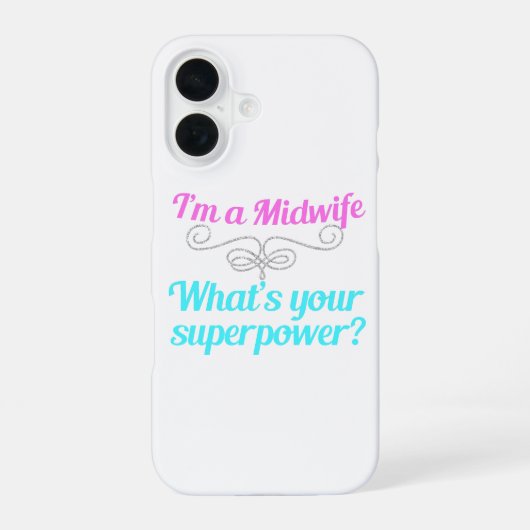 かわいい助産師スーパーヒーロー iPhone 16ケース (裏面)