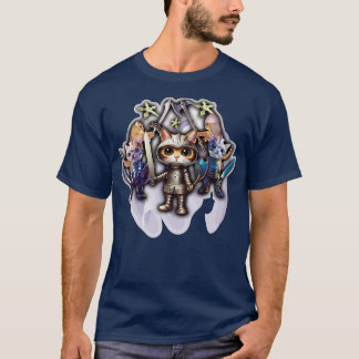 かわいい勇敢な猫クラシックたちTシャツ Tシャツ