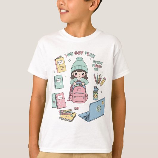 かわいい勉強モードオン | この得子たち Tシャツ (正面)