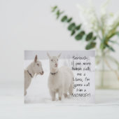 かわいい動おもしろい物のヤギのジョーク ポストカード (スタンド正面)