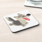 かわいい動きのない漫画の狼コースターセット コースター (左側)