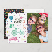 かわいい動く告知はがき(写真付き) 案内ポストカード (正面/裏面)