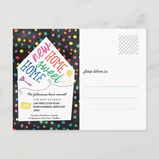 かわいい動く告知はがき(写真付き) 案内ポストカード (裏面)