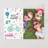 かわいい動く告知はがき(写真付き) 案内ポストカード (正面)