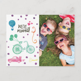 かわいい動く告知はがき（写真付き） 案内ポストカード