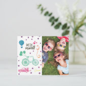 かわいい動く告知はがき(写真付き) 案内ポストカード (スタンド正面)