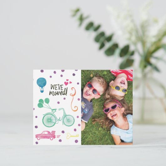 かわいい動く告知はがき(写真付き) 案内ポストカード (スタンド正面)