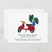 かわいい動く告知 |新しいアドレス ポストカード (正面/裏面)