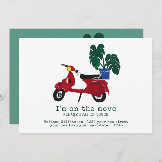 かわいい動く告知 |新しいアドレス 案内状 (正面/裏面)