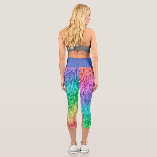 かわいい動揺してヴィンテージレインボーハイウエスト カプリレギンス (裏面)