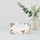 かわいい動物おむつラッフルベビーシャワーカード エンクロージャーカード (スタンド正面)