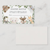 かわいい動物おむつラッフルベビーシャワーカード エンクロージャーカード (正面/裏面)