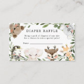 かわいい動物おむつラッフルベビーシャワーカード エンクロージャーカード (正面)