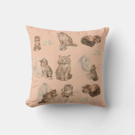 かわいい動物おもしろいの猫とネズミの物語ピンクベビー クッション