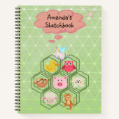 かわいい動物がいっぱい スケッチブック ノートブック (正面)