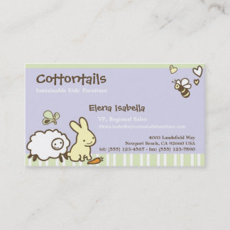 かわいい動物が付いている子供及び家族カード 名刺