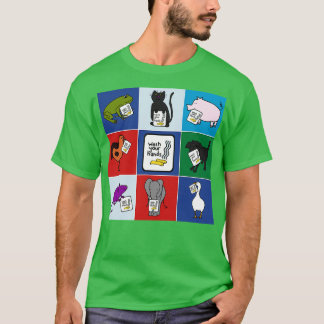 かわいい動物が手を洗うと言う Tシャツ
