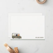 かわいい動物が車でお祝いシティロードの子供の誕生日 ノートカード (正面/裏面インサイチュ)