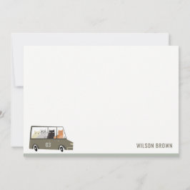 かわいい動物が車でお祝いシティロードの子供の誕生日 ノートカード