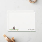 かわいい動物が車でお祝いシティロード子供の誕生日 ノートカード (正面/裏面インサイチュ)