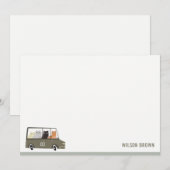 かわいい動物が車でお祝い 子供の誕生日 ノートカード (正面/裏面)