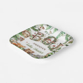 かわいい動物きのこの森の男の赤ちゃんシャワー ペーパープレート (傾斜あり)