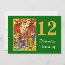 かわいい動物たちがドラムを叩く12人のドラマー　パーソナライズド