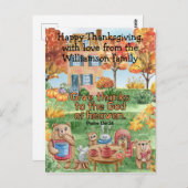 かわいい動物たちが感謝を表す子供向けの聖書 ポストカード (正面/裏面)