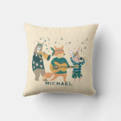 かわいい動物たちが曲がる クッション (裏面)