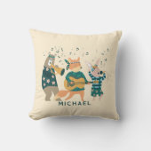 かわいい動物たちが曲がる クッション (正面)