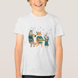 かわいい動物たちが曲がる トライブレンドTシャツ