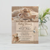 かわいい動物たちが本を持ってくる赤ちゃんシャワー招待状 招待状 (スタンド正面)