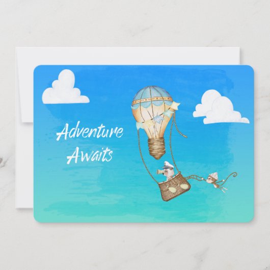 かわいい動物たちが訪れる冒険|過去記事 招待状 (正面)