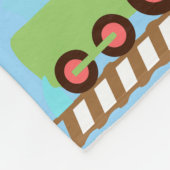 かわいい動物たちが電車の中でフリースブランケット フリースブランケット (角)