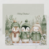 かわいい動物たちとクリスマス　クリスマス シーズンカード (正面/裏面)