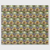 かわいい動物たちと一緒に暮らすジャングルヨガクラス ラッピングペーパー (フラット)