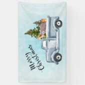 かわいい動物たちと一緒に楽しいクリスマストラック 横断幕 (縦)