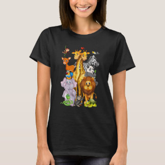 かわいい動物たちと動物園へおでかけ Tシャツ