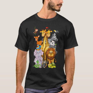 かわいい動物たちと動物園へおでかけ Tシャツ