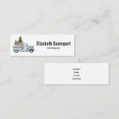 かわいい動物たちのいるクリスマストラック スキニー名刺 (正面/裏面)