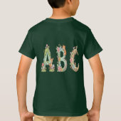 かわいい動物たちのアルファベット 森のABC Tシャツ (裏面)