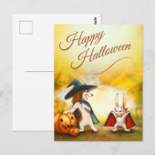 かわいい動物たちのハロウィンポストカード ポストカード (正面/裏面)