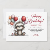 かわいい動物たちの遊び心いっぱいの誕生日パーティーの挨 (正面)