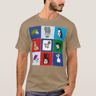 かわいい動物たちガールズトリップ Tシャツ