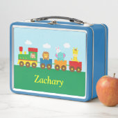 かわいい動物たち電車の子供用ランチボックス メタルランチボックス (インサイチュ)