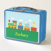 かわいい動物たち電車の子供用ランチボックス メタルランチボックス (正面)